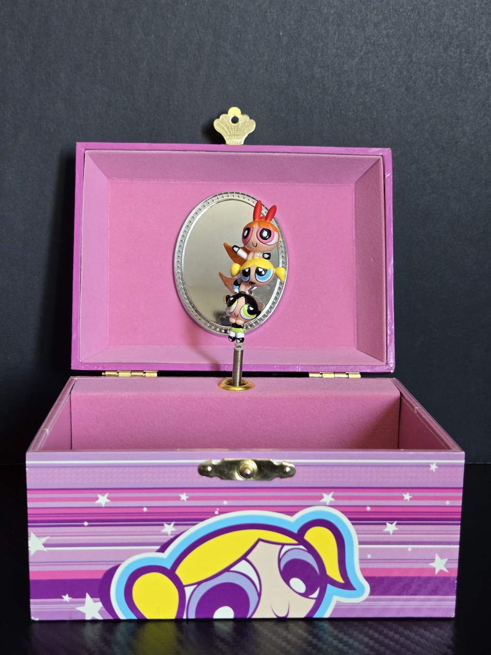 Vintage Powerpuff Girls Jewelry Music Box Cartoon Network 2001 Tested & Working